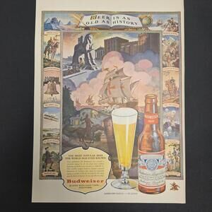 Vintage Budweiser Beer Advertisement – “Beer Is As Old As History” – Anheuser-Bu